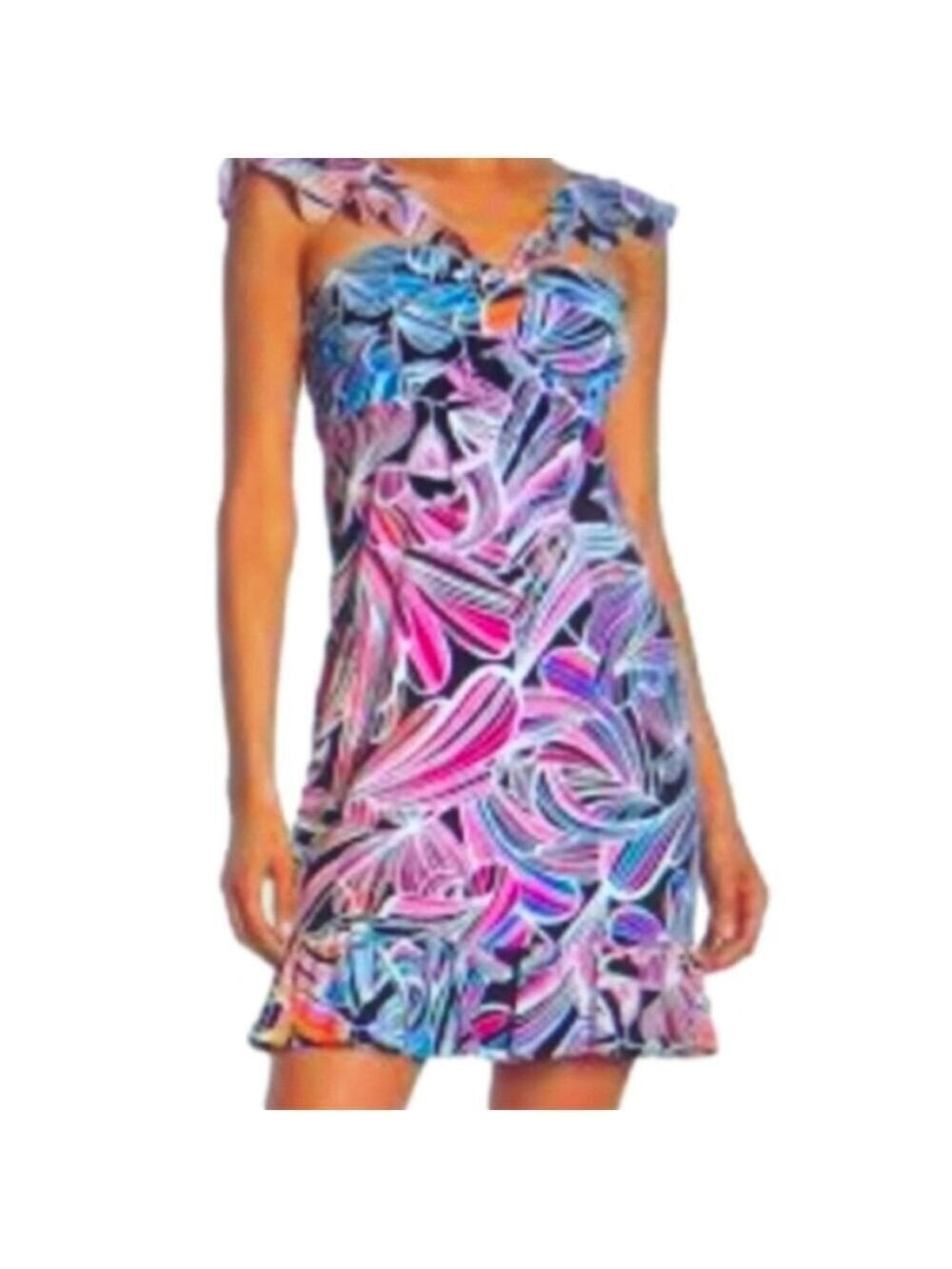 NWT Trina Turk Henna Ruffle Strap Mini Dress Size 2